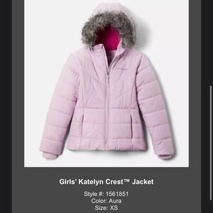 Columbia Girl Katelyn Crest Soft Purple Quilted Jacket